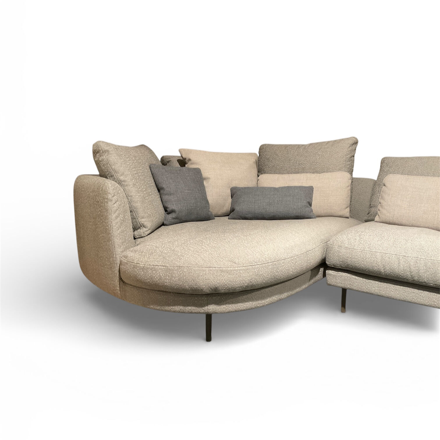 Rolf Benz - Ecksofa Kumo Stoff 22.500 Grüngrau Füße Aluminium Umbragrau Inklusive Kissen - 2