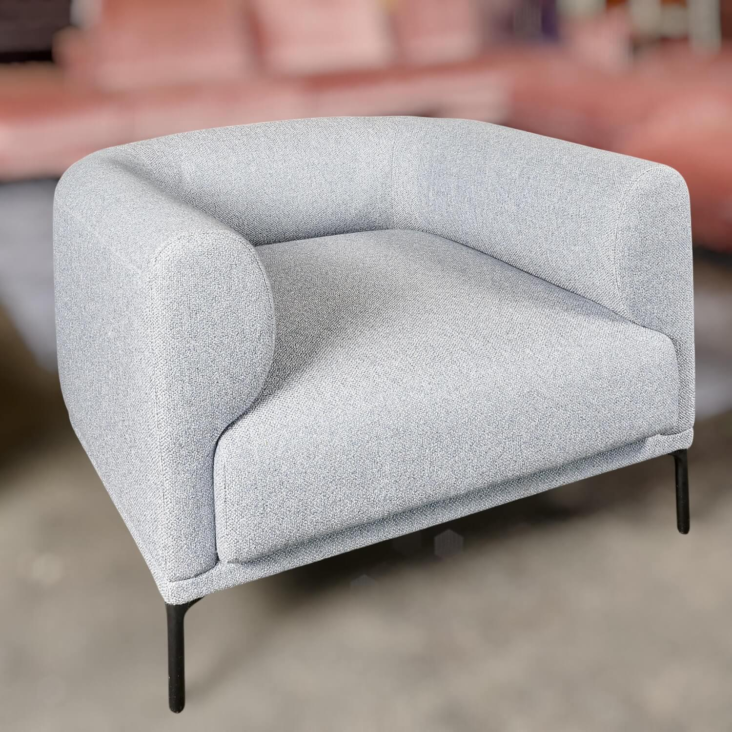 IP Design - Sessel Loop Stoff Mara IP1763-353 Grau Füße Metall Schwarz - 6