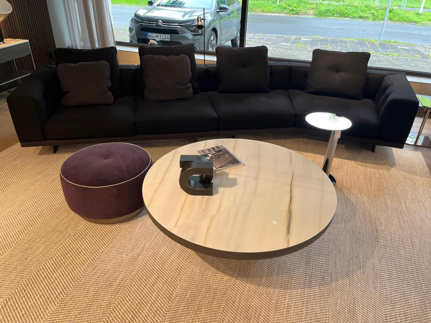 Minotti - Sofa Dylan Stoff Larry Col. 08 Nero Kat G Schwarz Gestell Metallkufen mit 2 zusätzlichen Kissen - 6