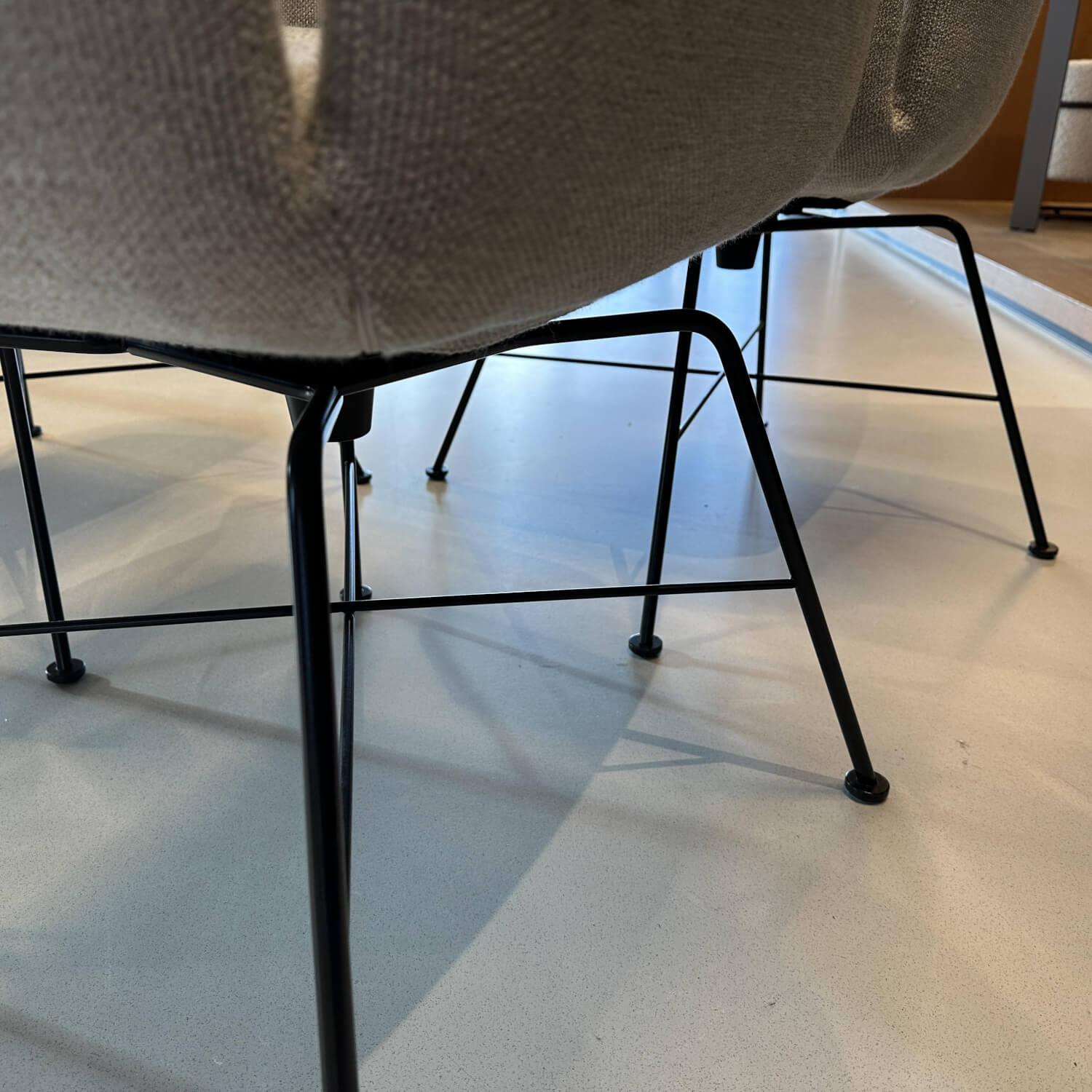 COR - 3er-Set Stuhl Jalis Stoff 8081 Muschel Grau Gestell Schwarz - 11