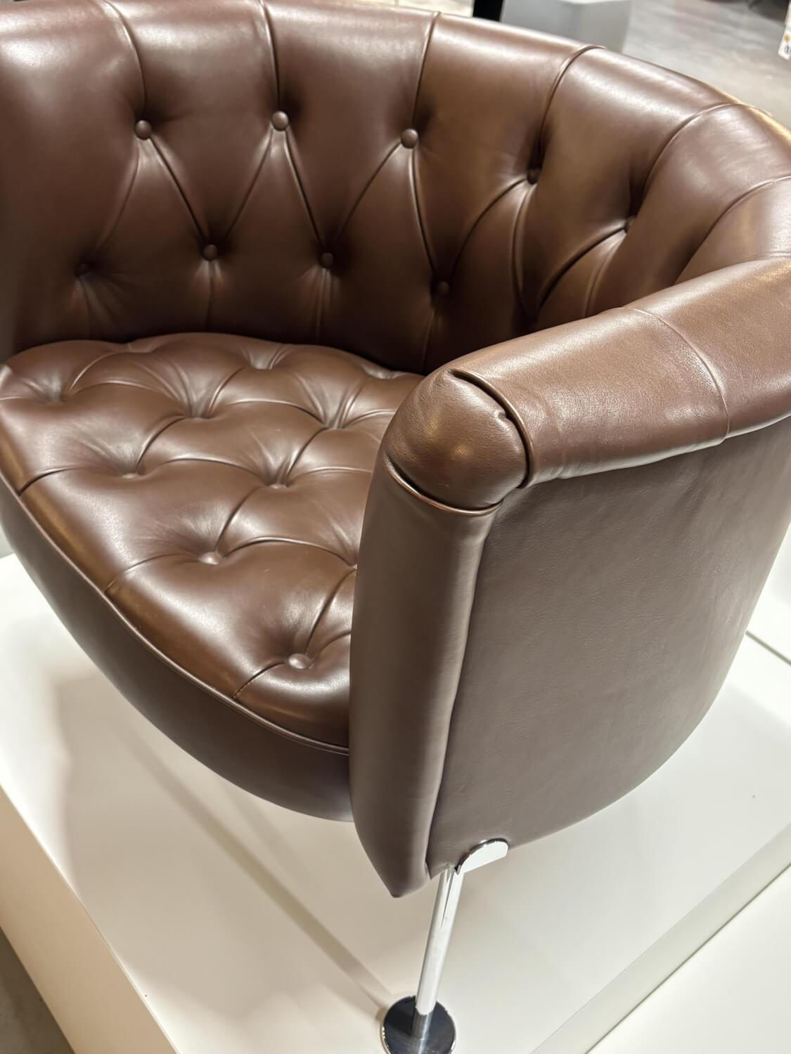 Walter Knoll - Sessel Haussmann 310 Leder Elen Mocca Braun Gestell Metall Verchromt - 2