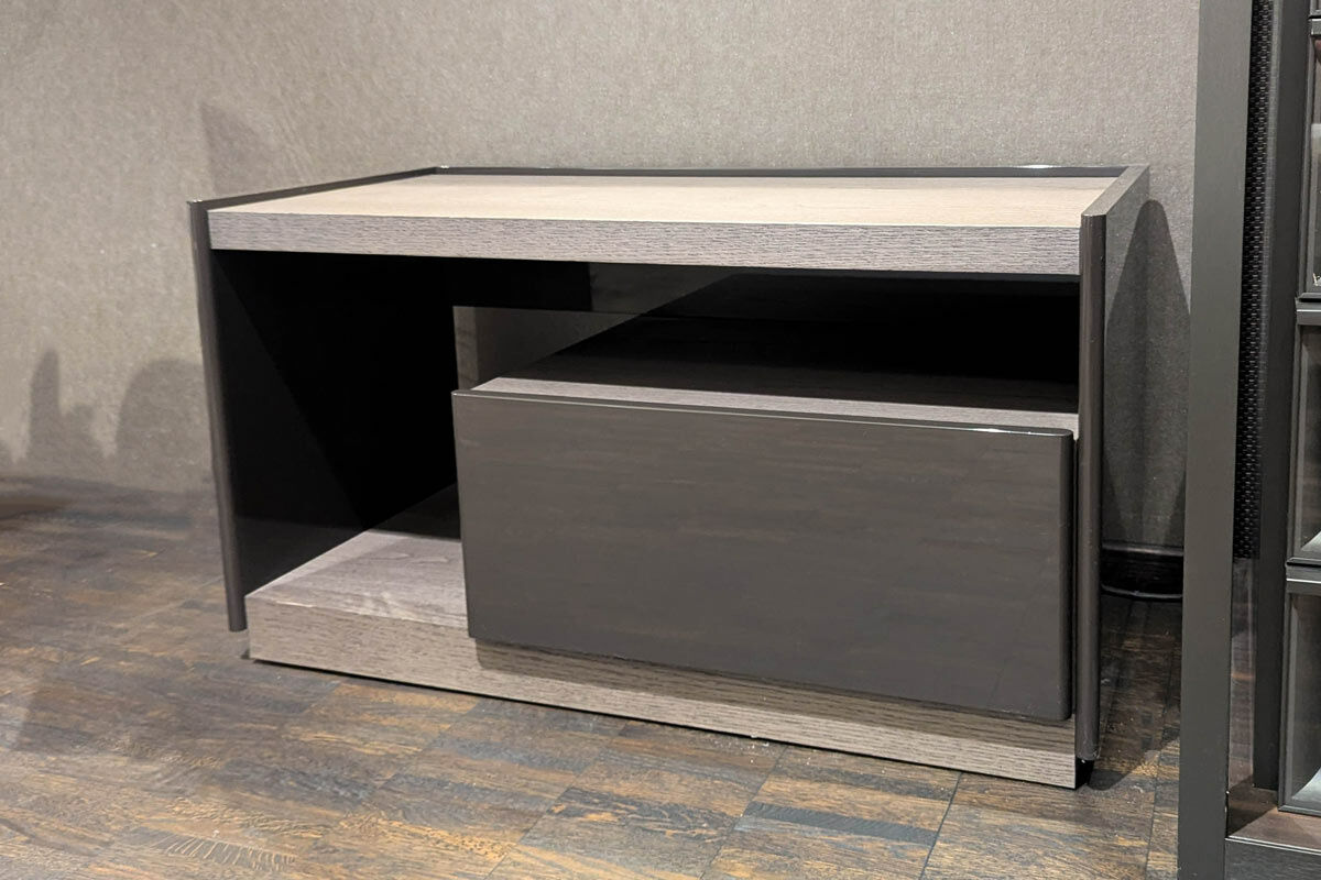Molteni & C - Nachtkommode 5050 Lack Hochglänzend Mokkafarben Braun Eiche Graphit Grau - 6