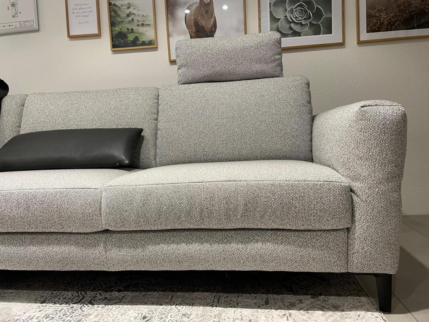Koinor - Ecksofa Upgrade Stoff 20-Q2-RAIN 20 Grau Füße Schwarz Lackiert - 5