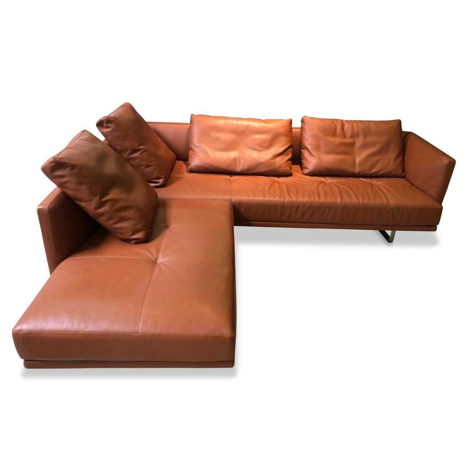 Walter Knoll - Ecksofa Prime Time Version B Leder Elen Loam Braun mit Schwenkfunktion - 1