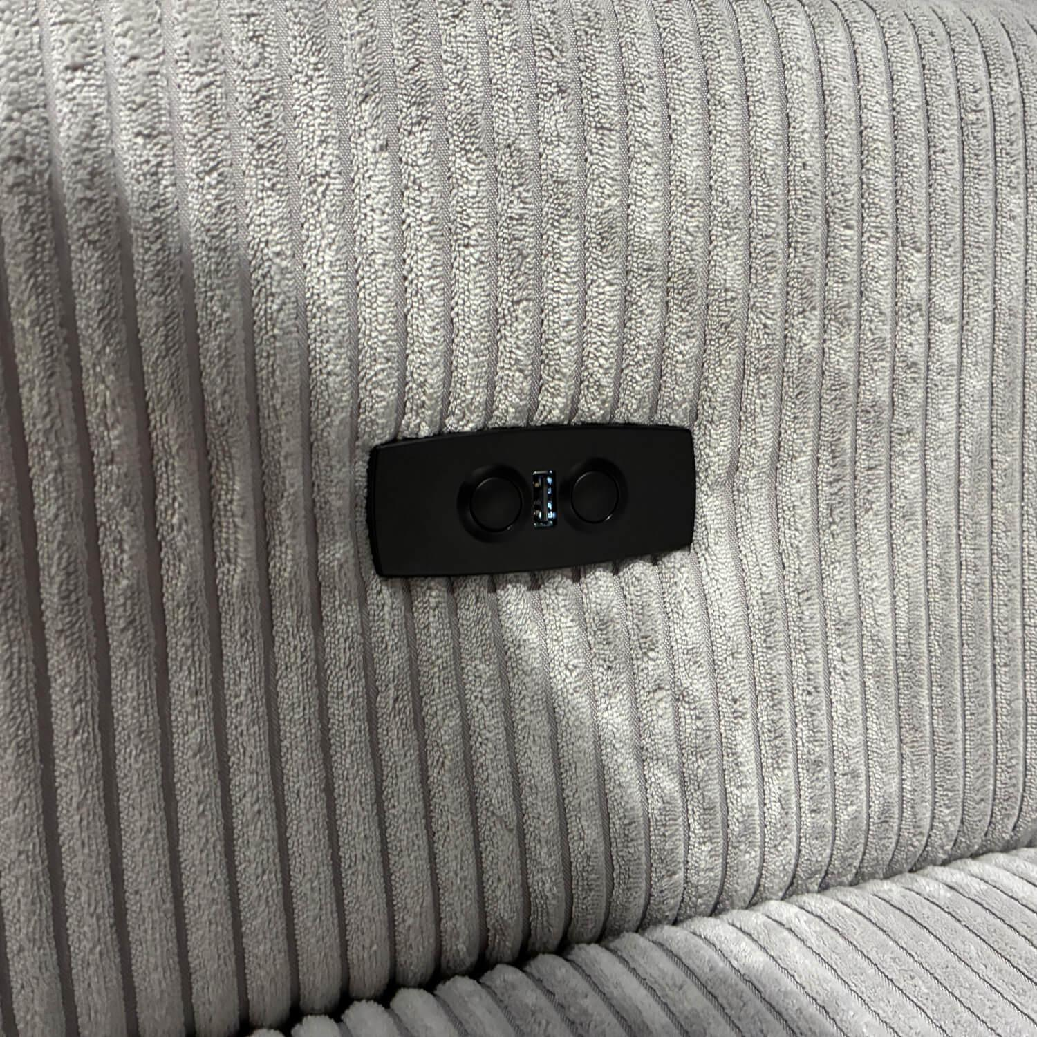 Kawoo - Eckkombination 7539 Cord S GCT 49 08 Platinum Grey Grau Füße Metall Schwarz Inklusive Kissen - 4