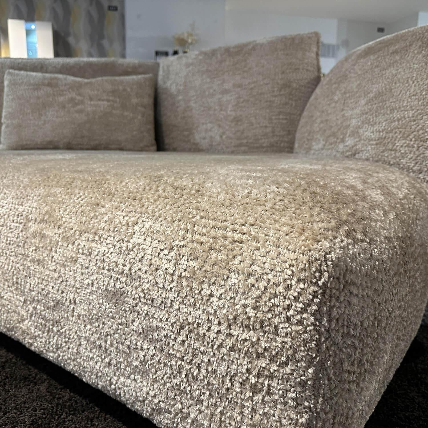 Contur - Trapezsofa Motone Stoff Lyon 170 Beige Füße Kunststoff Schwarz Mit Verstellung Inklusive Kissen - 6