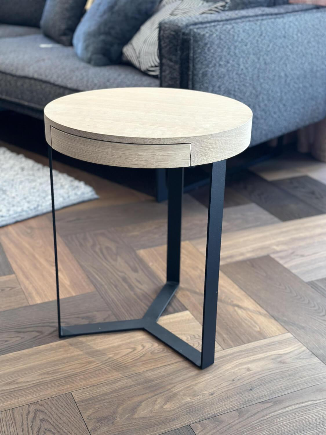 Lambert - Side table Harry Top Limed Oak Black Frame Iron Profile Black Anthracite Welded - 3