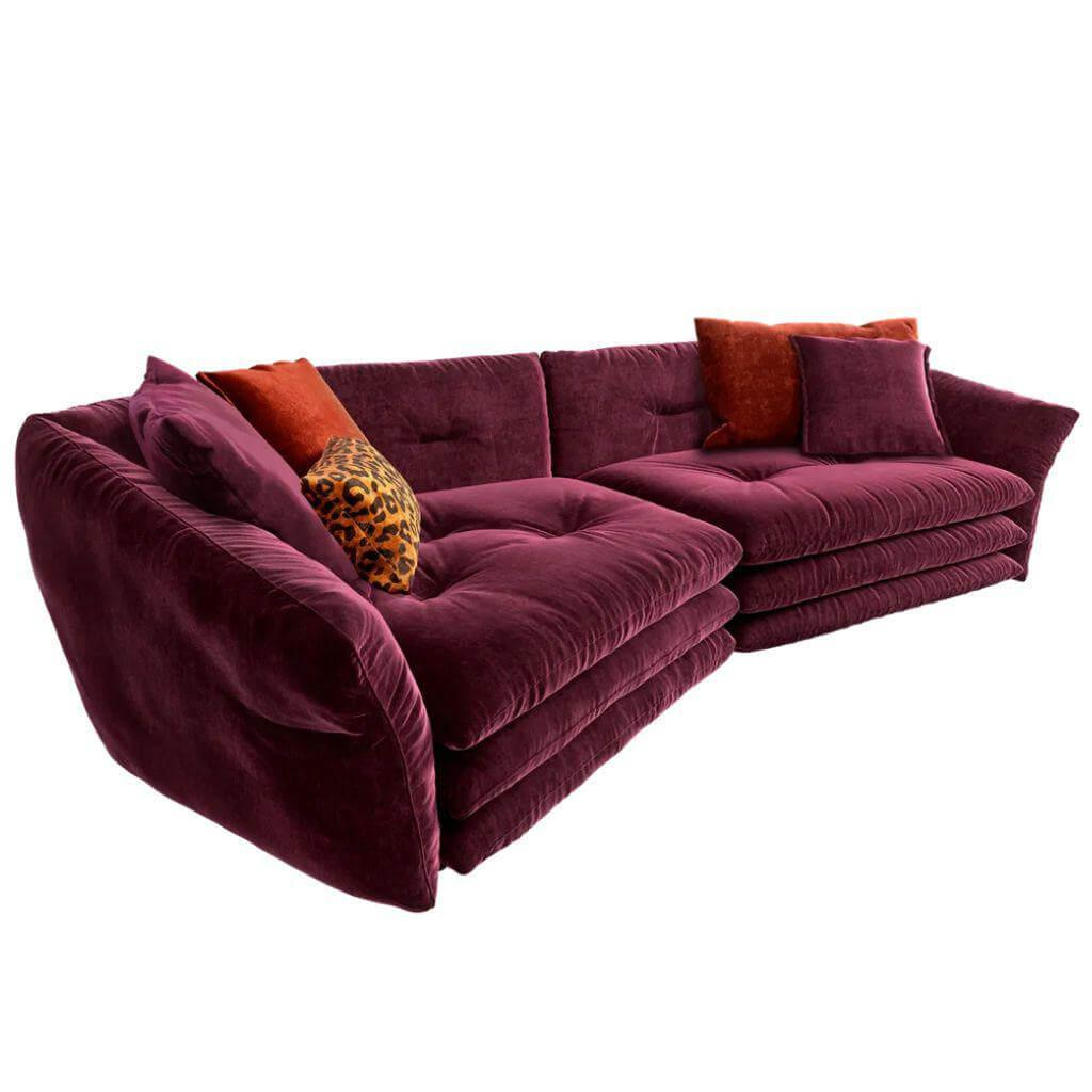 Bretz - Ecksofa Manyara Z 101 li Stoff 67 7119 Margaux Rot Lila - 1