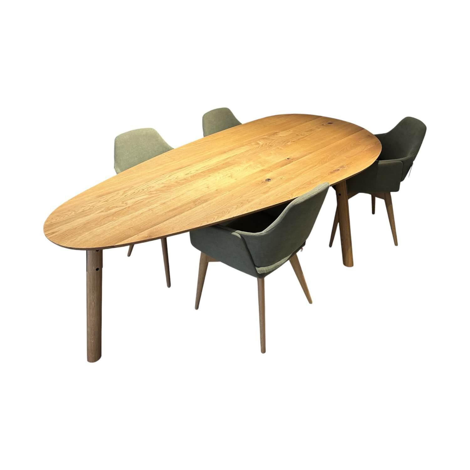 Mobitec - Essgruppe Trinity Lotus Platte Eiche Astig Geölt Bezug Stoff Mystic 72 Khaki Grün - 1