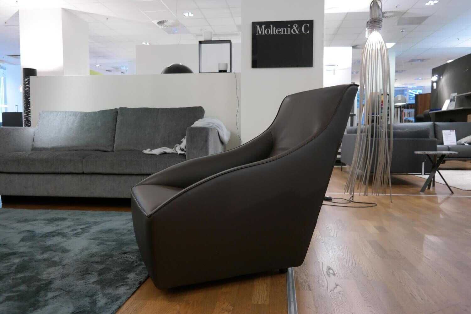 Molteni & C - Sessel Doda DPLF Hoch Leder P823 Dunkelbraun - 4