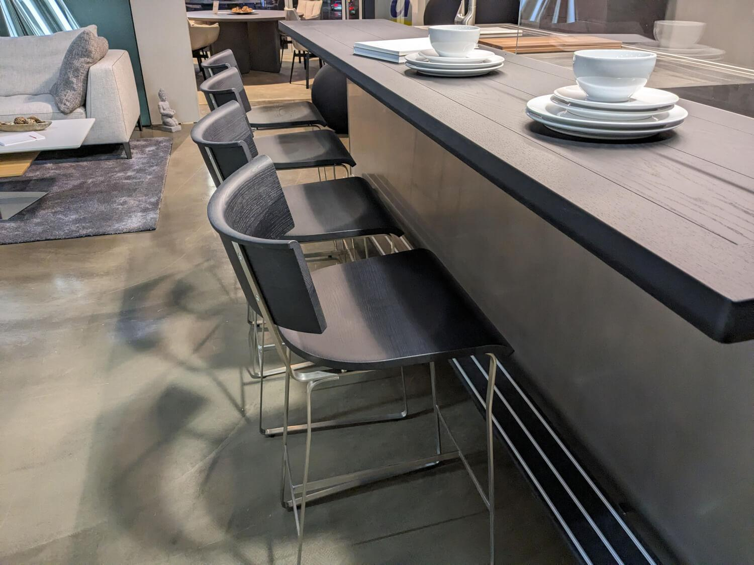 Arclinea - 4er-Set Barhocker Olimpia Sitz Eiche Grau - 14