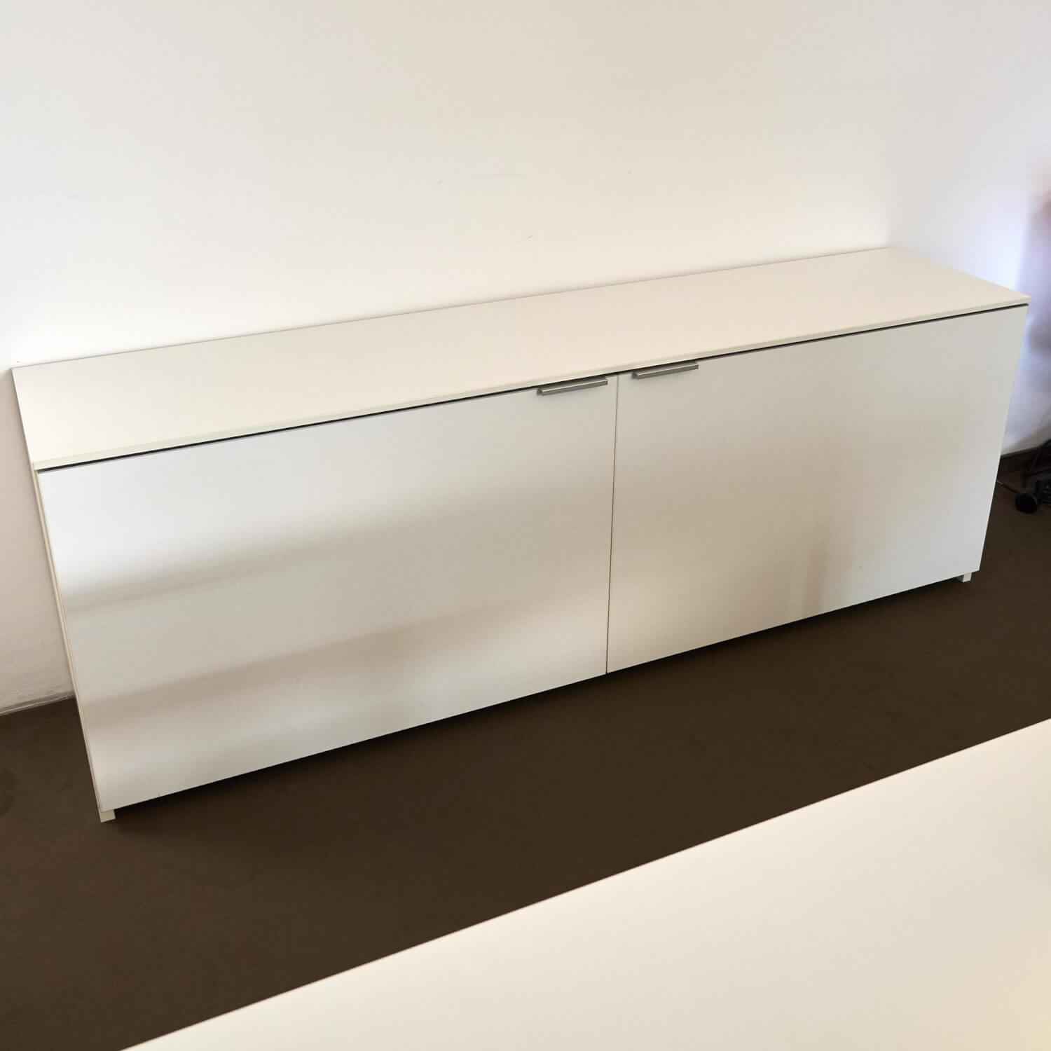 Sideboard M9 Lack Premium Weiß Griff Aluminium Eloxiert Inklusive Einrichtungsset
