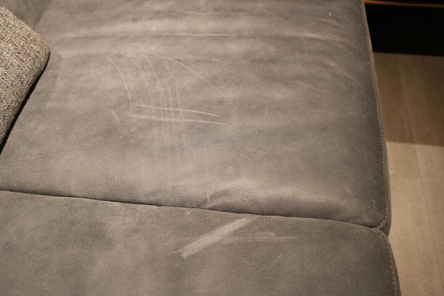 Koinor - Ecksofa Hiero Leder A-India Mare Blau Füße Schwerkufe Metall Nickel Satinier mit Hocker - 10