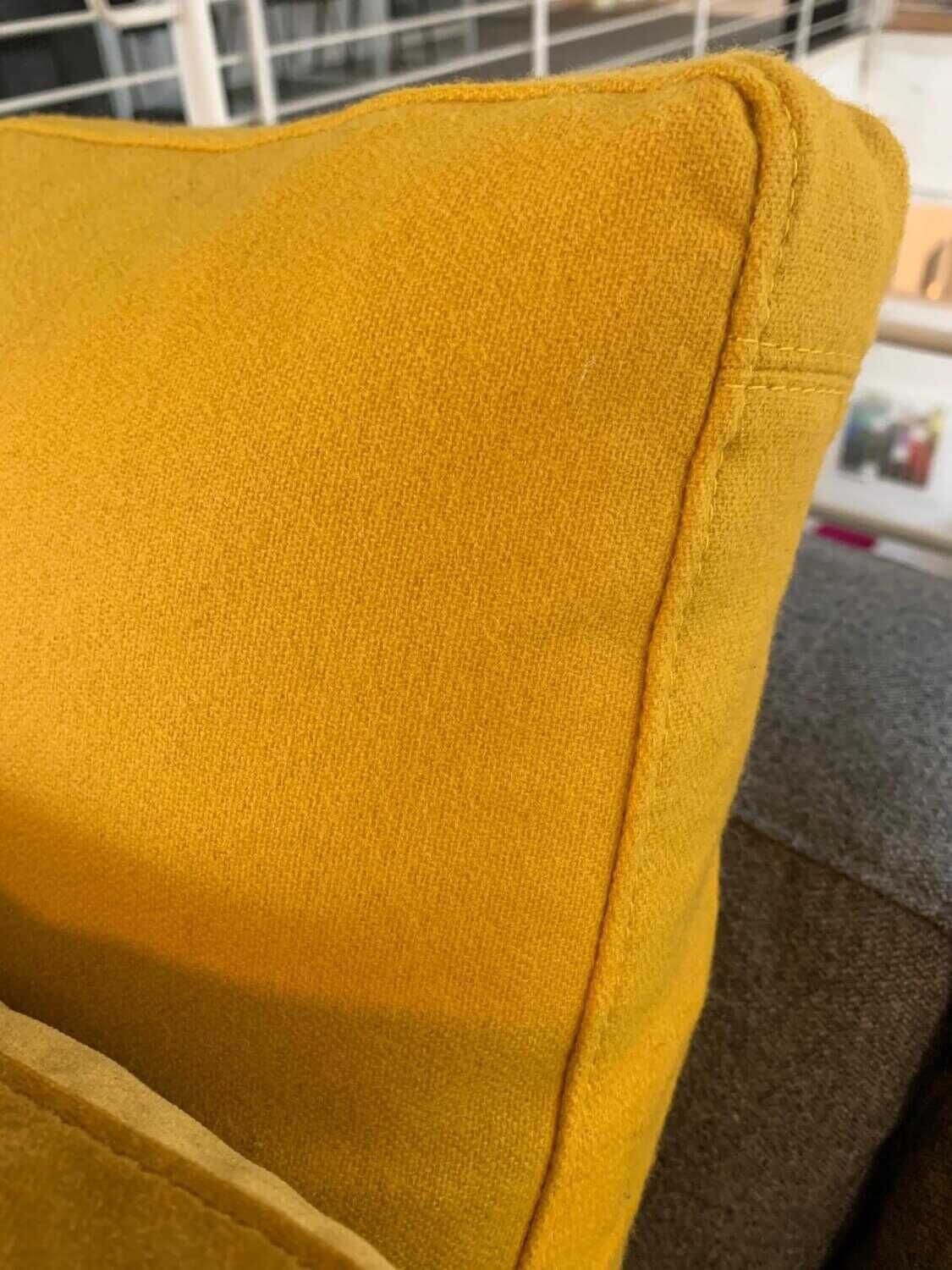 Flexform - Sofa Zeno Light Stoff Graumeliert Gestell Metall Brüniert mit 2 Kissen - 6
