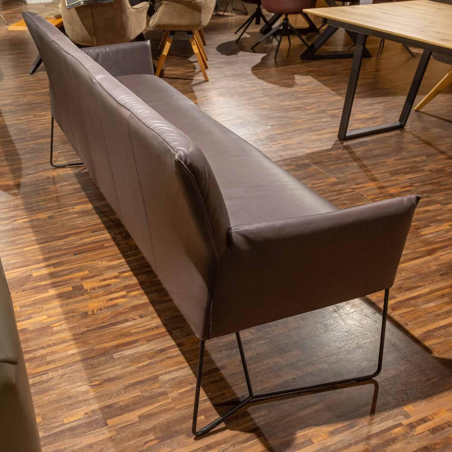 Musterring - Sitzgruppe Picara Leder 3 Lomé Anthrazit Und Stoff VI Hugo Mustard Gelb Gestell Metall Schwarz - 11