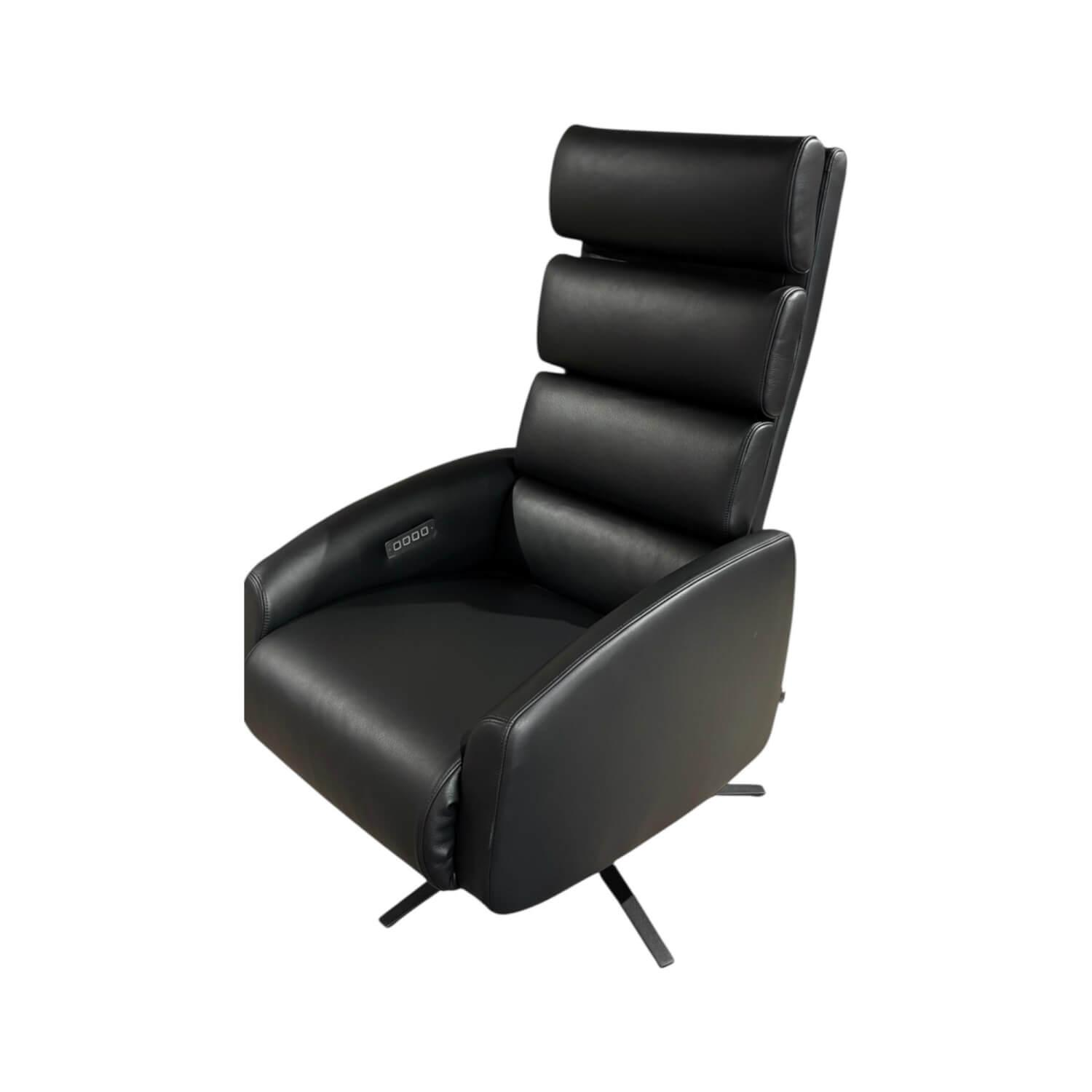 Erpo - Sessel EM 230.15 Leder 250 100 Schwarz Sternfuß Metall Schwarz Pulverbeschichtet Mit Motorischer Verstellung - 1