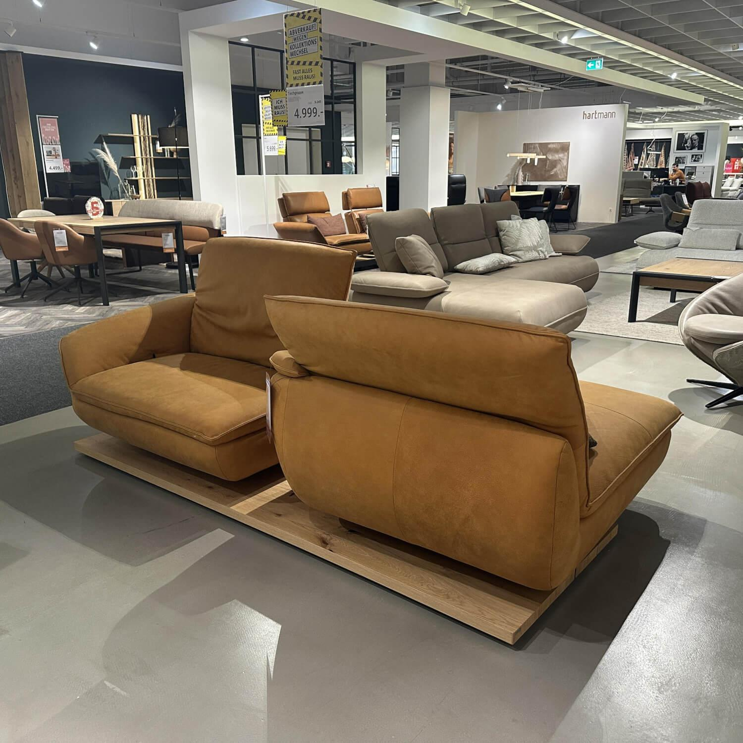 Koinor - Sofa Mooove Leder A-India Sun Braun Plateau Wildeiche Furniert - 8