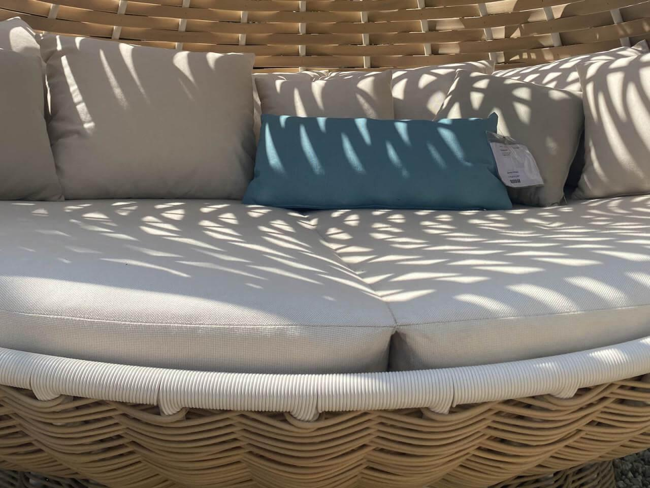 DEDON - Gartenlounger Nestrest Faser Geflochten Natural Beige Braun Inklusive Kissen - 3