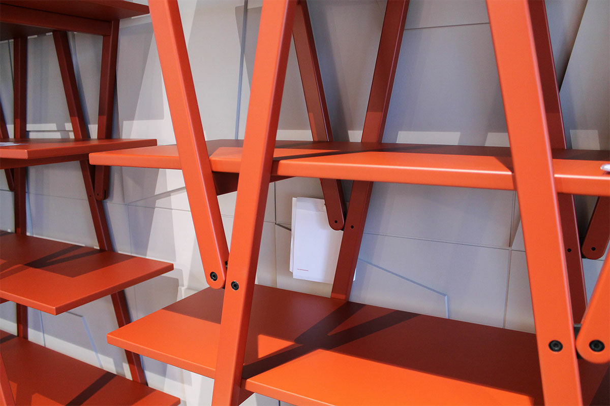 Cassina - Regal Nuvola Rossa Massivholz Buche Rot Lackiert mit 6 Regalböden - 5