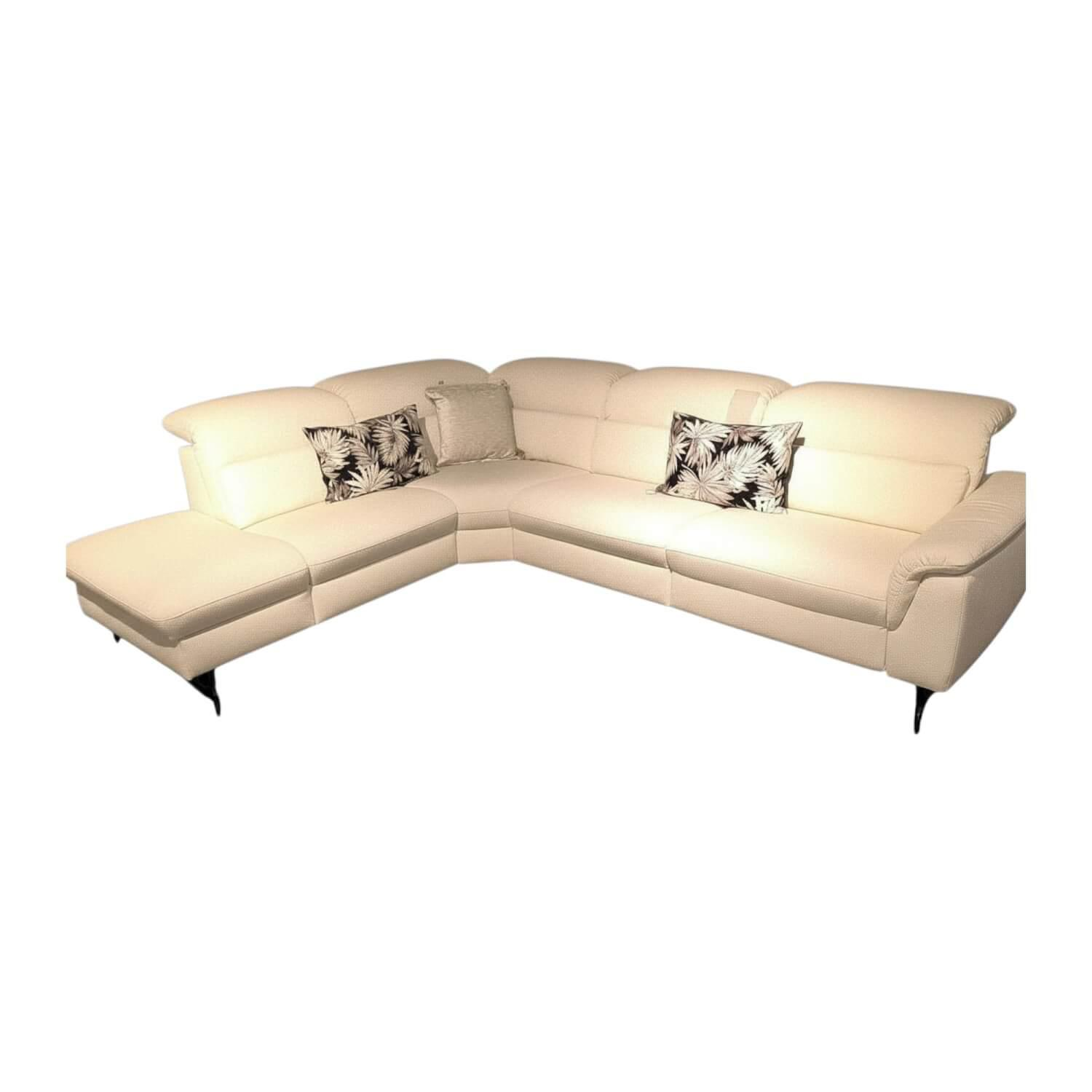 himolla - Ecksofa Spektra Stoff Q2 Loop Basic 20 Weiß Füße Schwarz - 1