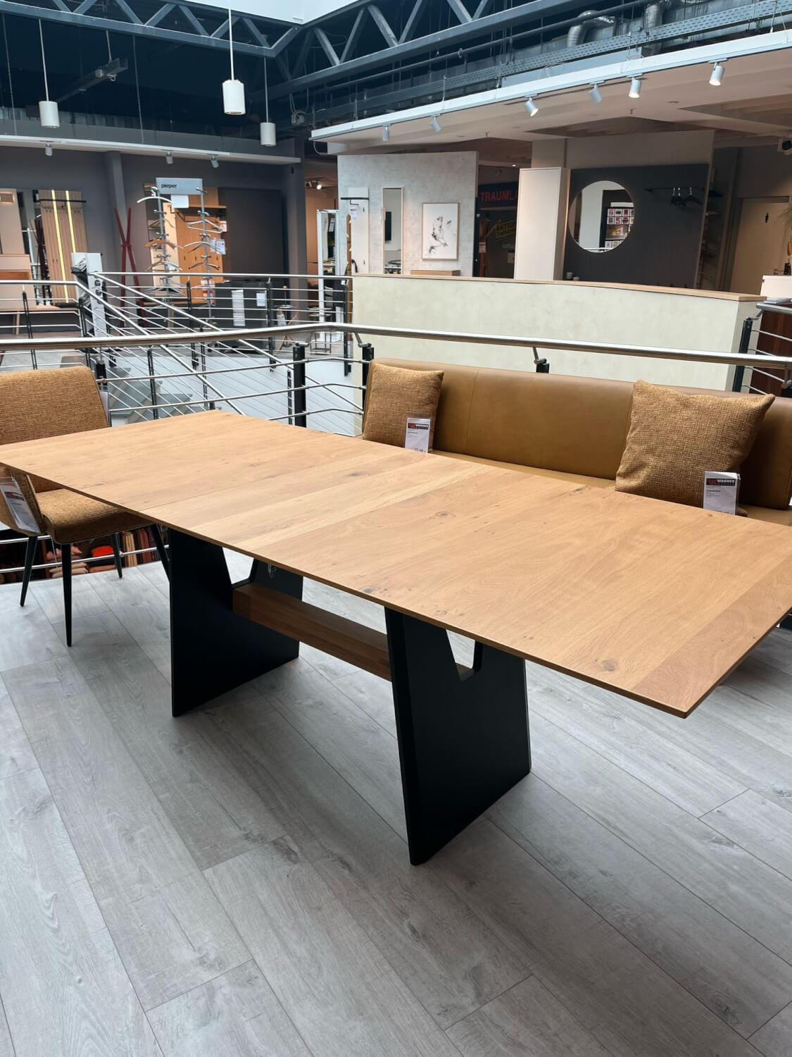 K+W - Funktionstisch Vari Platte Echtholzfurnier Asteiceh Natur Wangen MDF Schwarz Struktur Mit Synchronauszug - 10