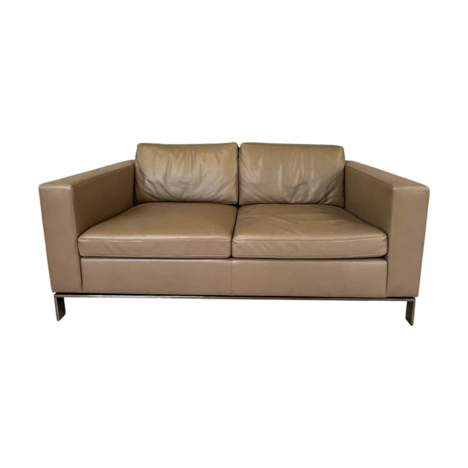 Walter Knoll - Sofa Foster 503 20 Leder Elen Fango Braun Gestell Schwarz Verchromt Inklusive Kunststoffgleiter - 1
