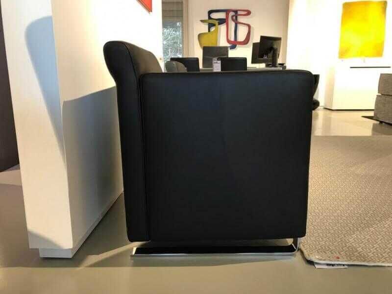 COR - Sessel Quant Leder Schwarz Kufe Chrom - 6