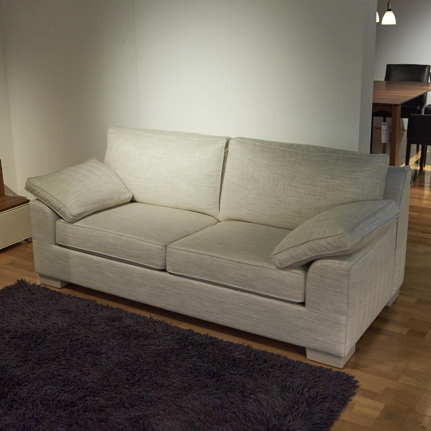 Bielefelder Werkstätten - 2er Set Sofa Bella Vista Stoff Perl 1597-171 Füße Passend Lackiert - 4