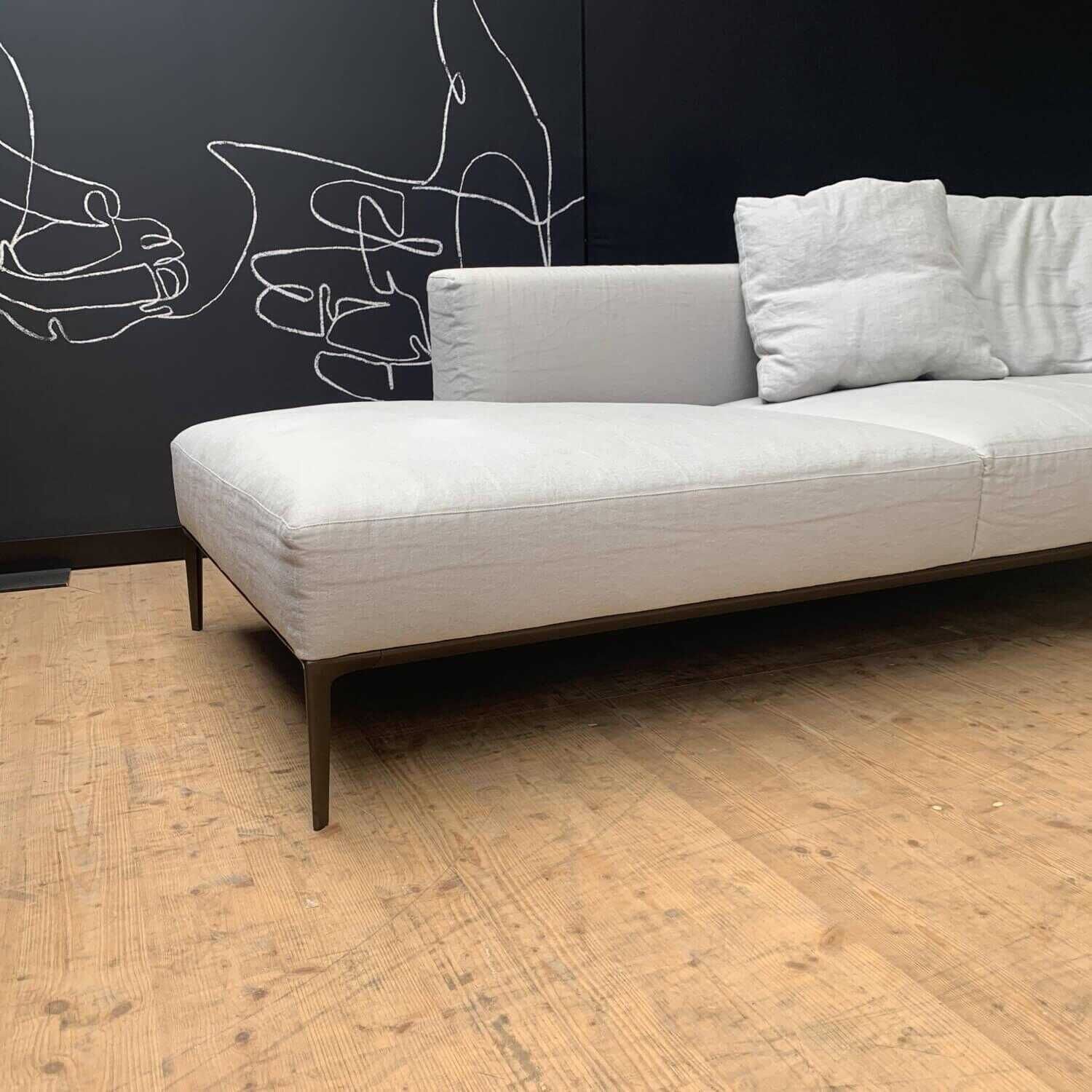 Walter Knoll - Sofa Jaan Living Stoff Lino 7707 Shadow Füße Matt Bronze Pulverbeschichtet - 8