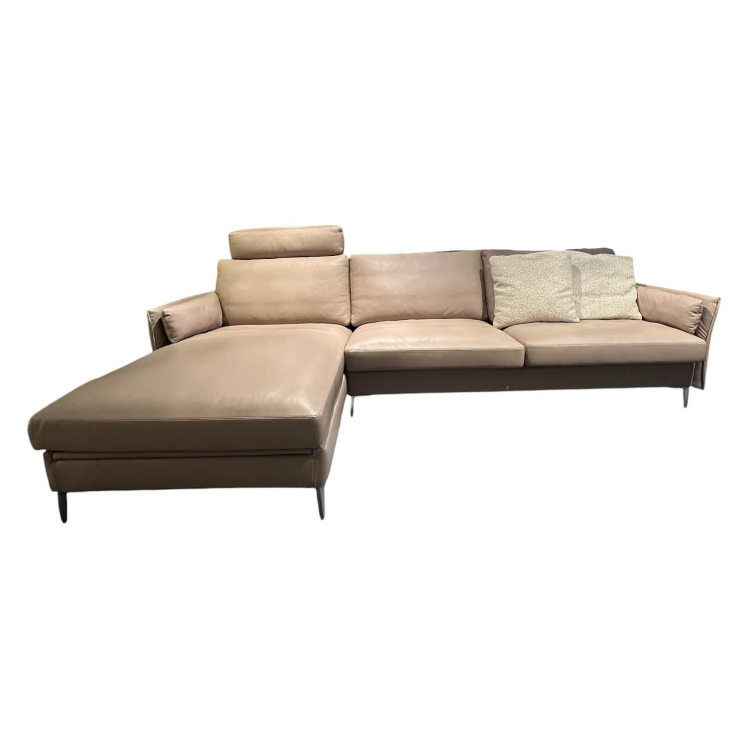 Erpo - Ecksofa 05550001 XC Leder Touch J Stone Beige Fuß Aluminium - 1