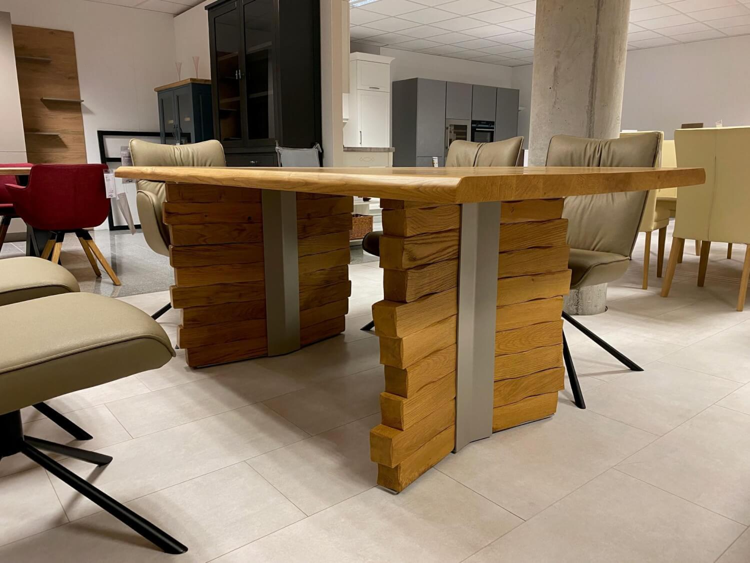 Henke - Esstisch Modell 830 Wildeiche Massiv Matt Wangen Nickelfarbig Gepulvert - 4