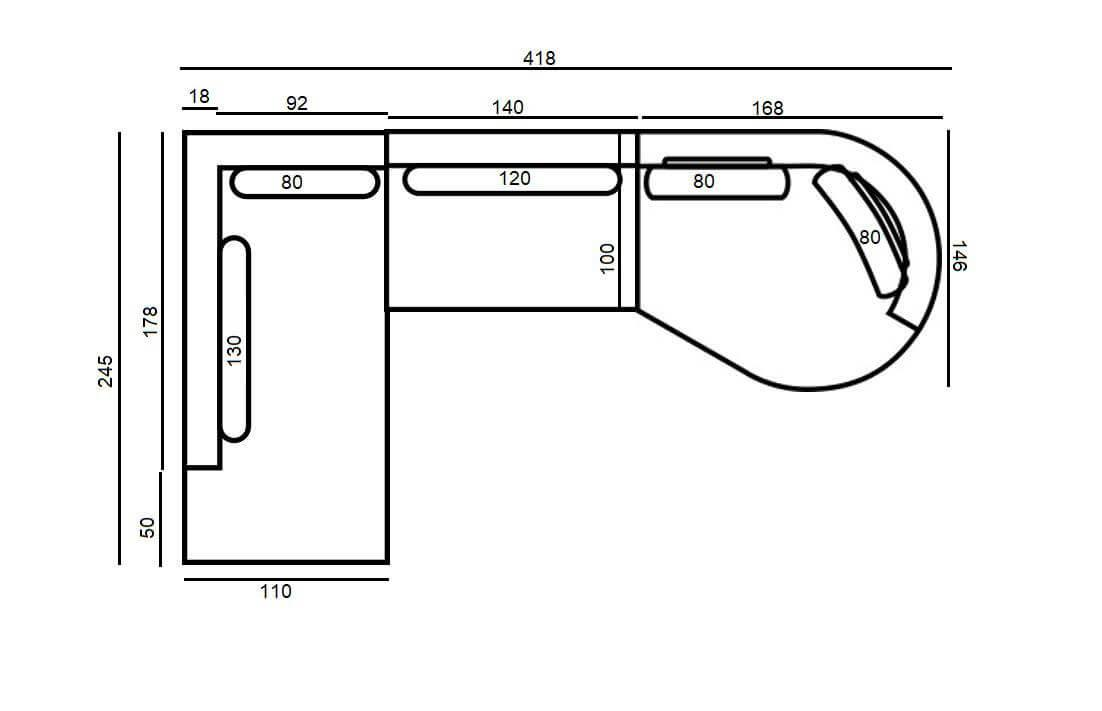 WK Wohnen - Ecksofa WK 591 Toledo Boxspring In Grau Inkl. Hocker - 2