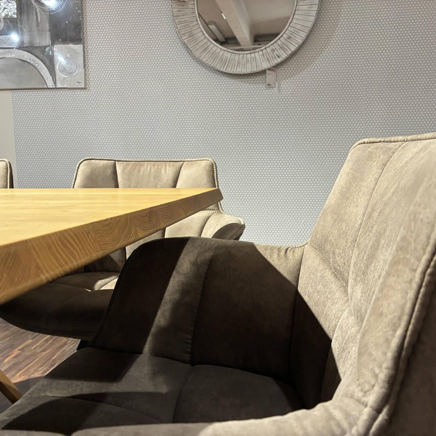 Musterring - Essgruppe MR Tamina Massivholz Geölt Gestell Eisen Schwarz Stoff Aberdeen Stone Grau Inklusive Sitzkissen - 5