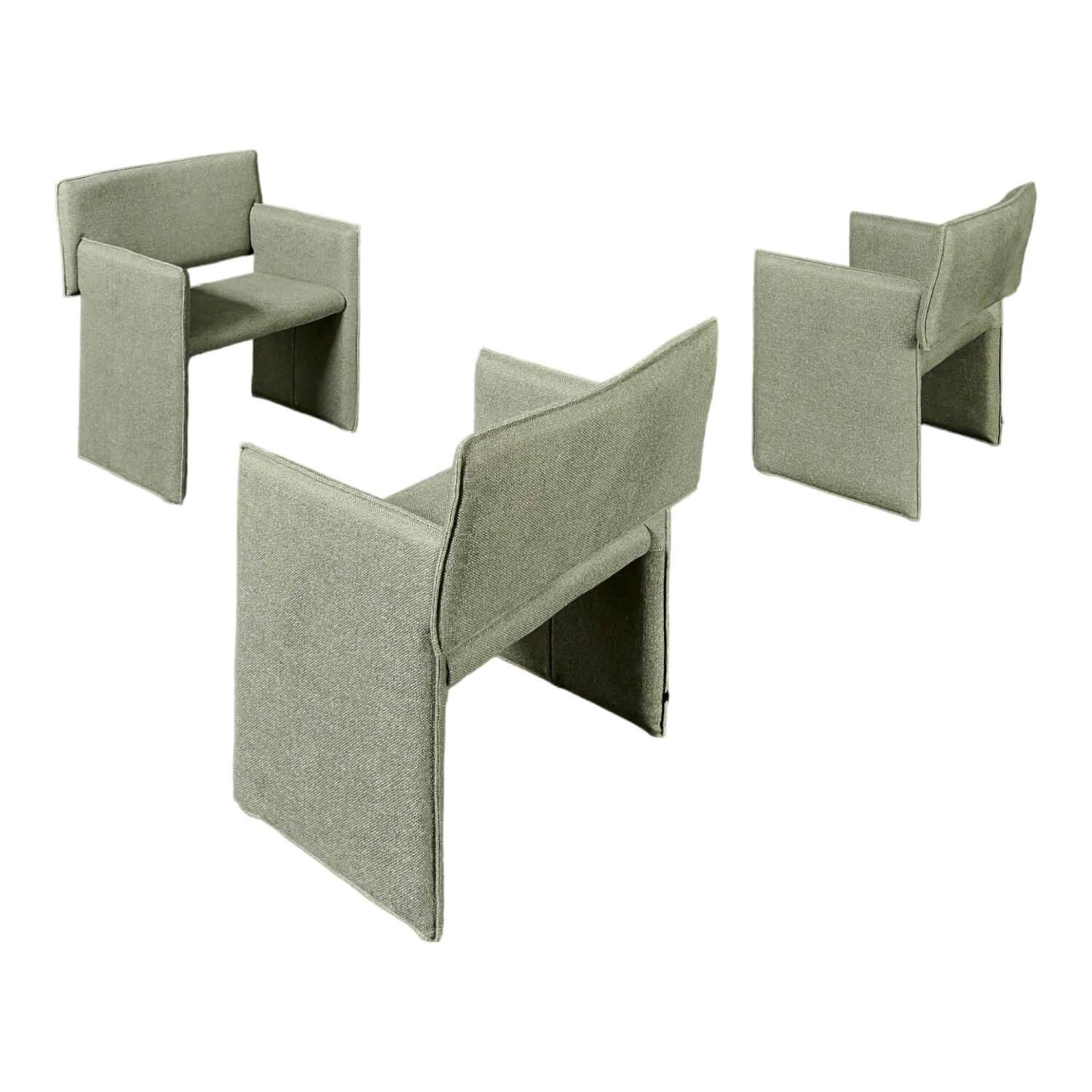 COR - 3er-Set Stuhl Noto Stoff 8303 Schilfgrün Gestell Kunststoff - 1