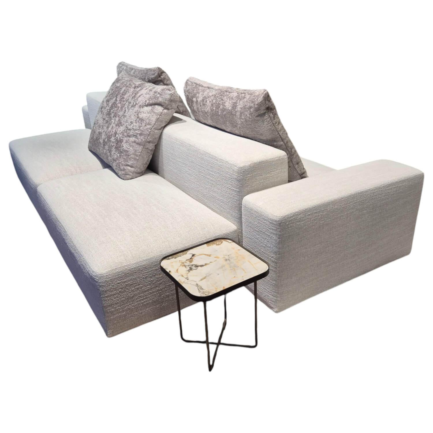 Ditre Italia - Sofa Crossline Stoff Porto 101 Creme Weiß mit 3 Kissen - 1