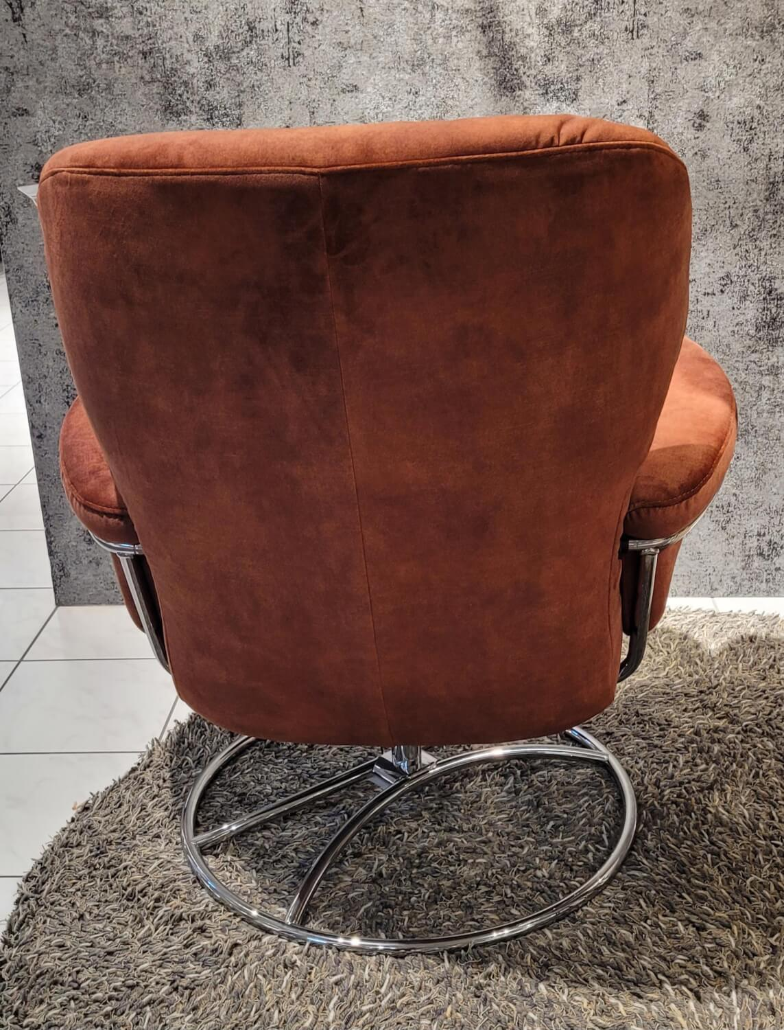 Stressless - Sessel Rom Stoff 1 Magnolia Copper 42 Braun Gestell Chrom - 4