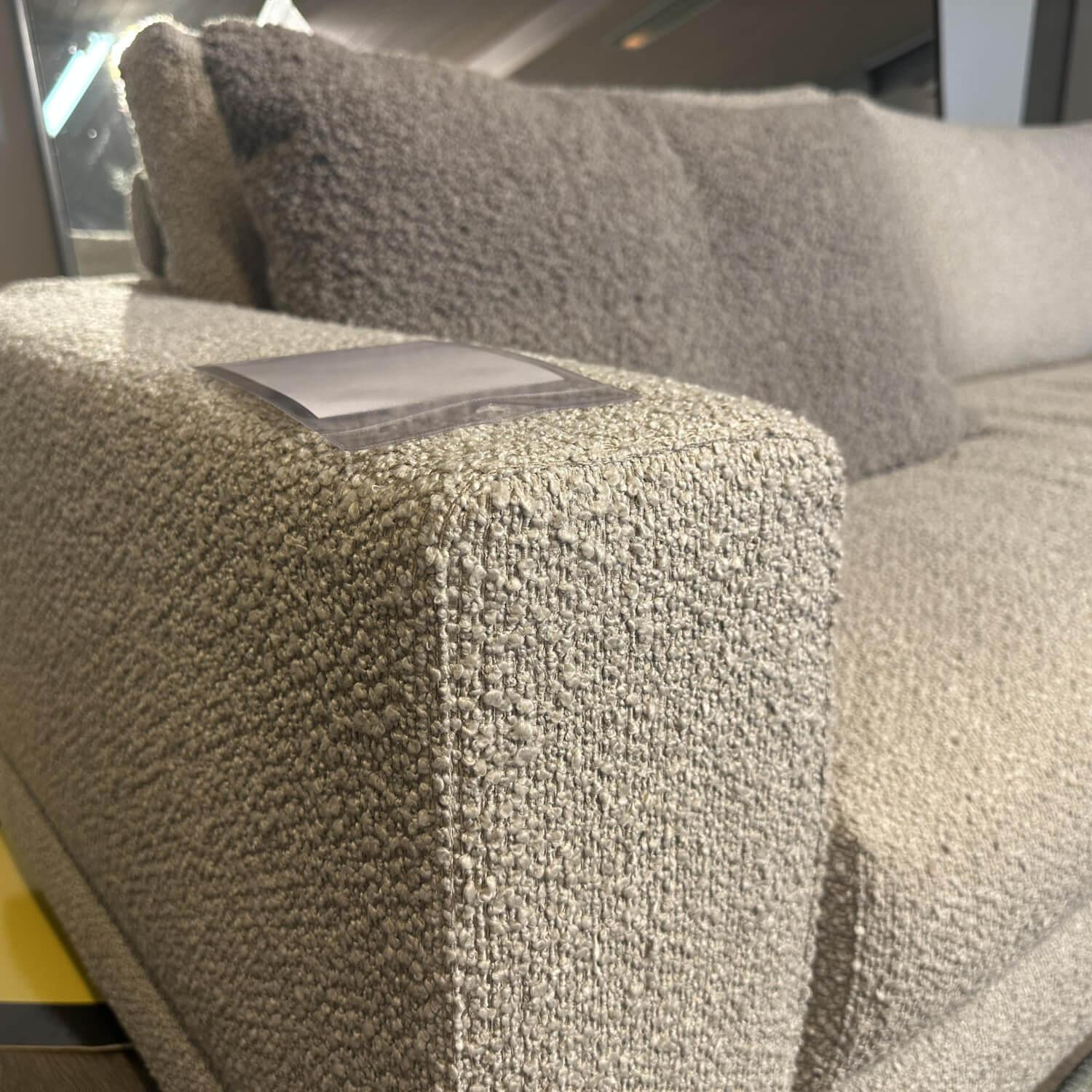 Contur - Ecksofa Cuneo 120 Kubisch Stoff 56 30 Universe 019 Greige Grau Beige Mit Verdeckten Gleitern Inklusive 2 Kissen - 3