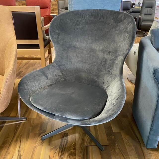 Ditre Italia - Sessel Roun P1N00 Bezug Stoff Grigio Scuro Cat Grau Fuß Stahl Grievole Anthrazit Mit Drehfunktion - 2