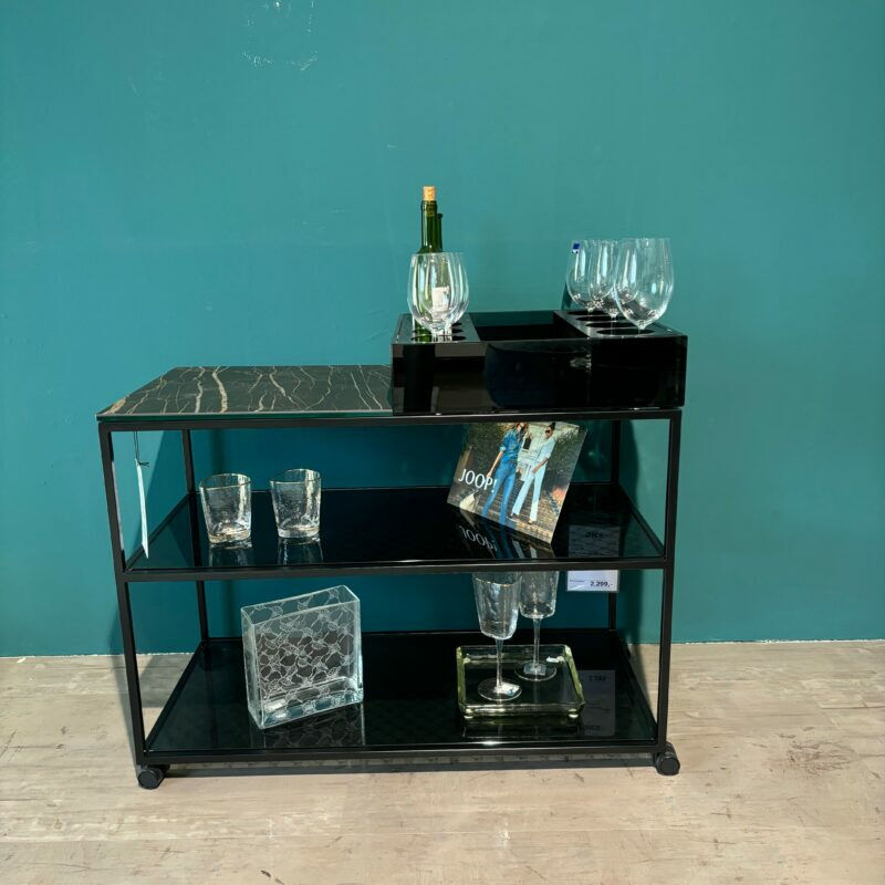 JOOP! - Barwagen Cube Grau Tischplatte Marmorkeramik Noir Desire Tiefschwarz Gestell Schwarz Pulverbeschichtet - 6