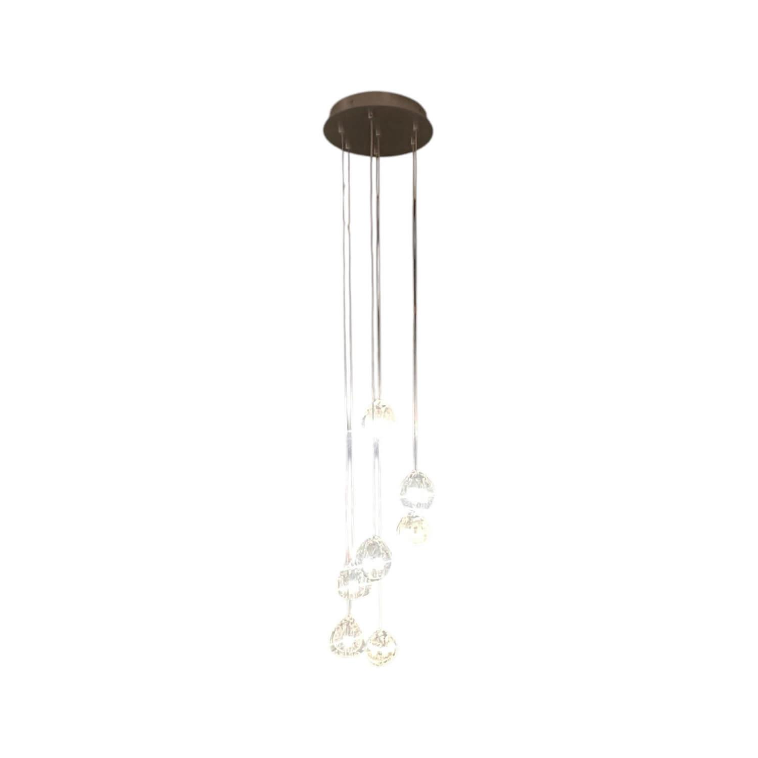 Terzani - Hängeleuchte Mizu Krone 7LNikel Glas Clear Silver Dust Silber - 1
