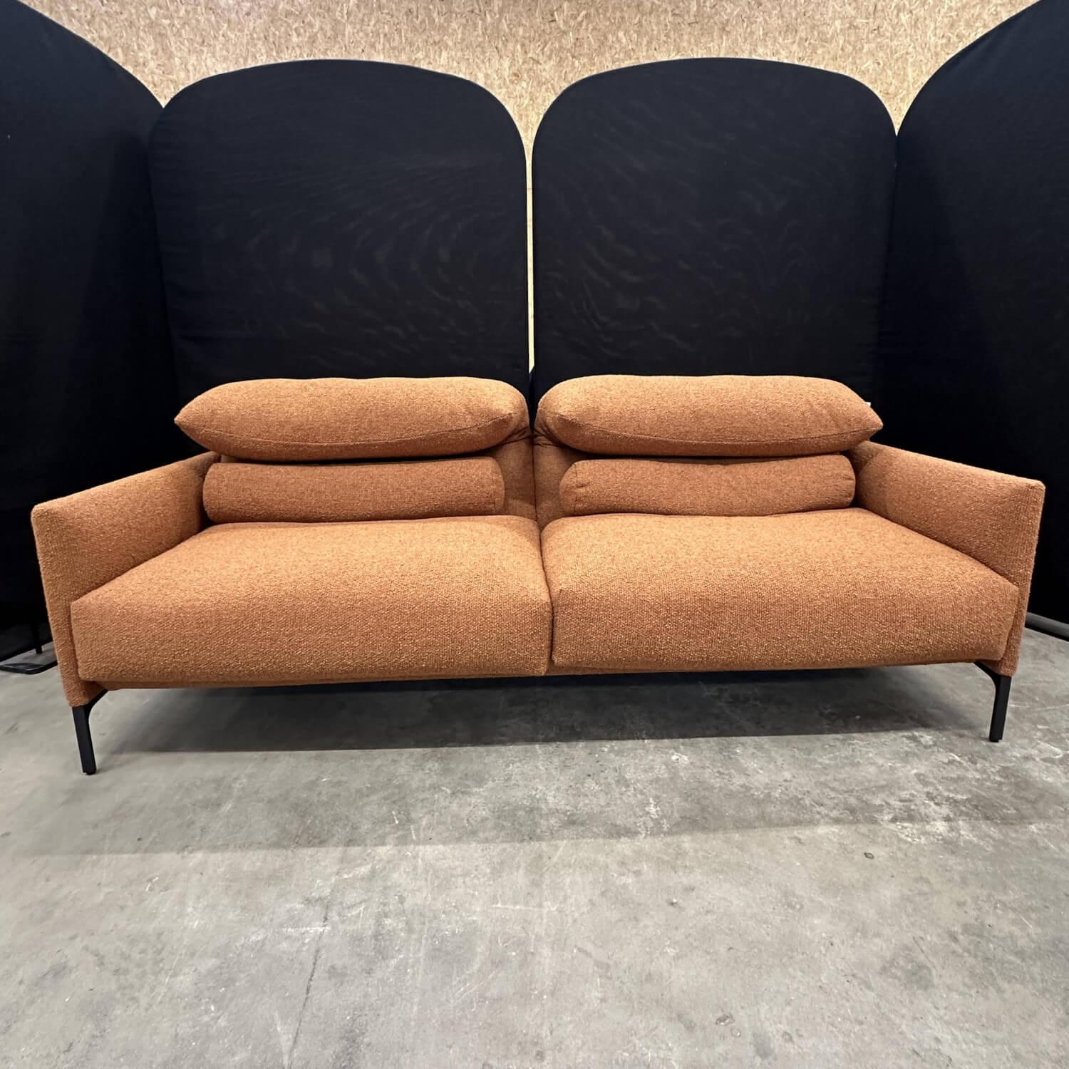 COR - Sofa Avalanche Stoff Rost 8202 Rost Rot Braun Orange Füße F05 Feinstruktur Schwarz Mit Filzgleitern Inklusive 2 Lendenrollen 2080 - 3