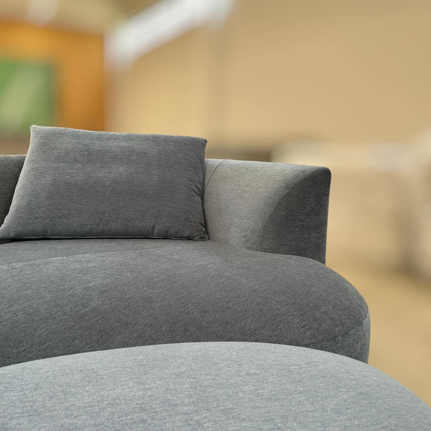 COR - Sofa Siwa Klein Stoff JAB Noblesse Blau mit 3 Rückenkissen und Hocker - 7