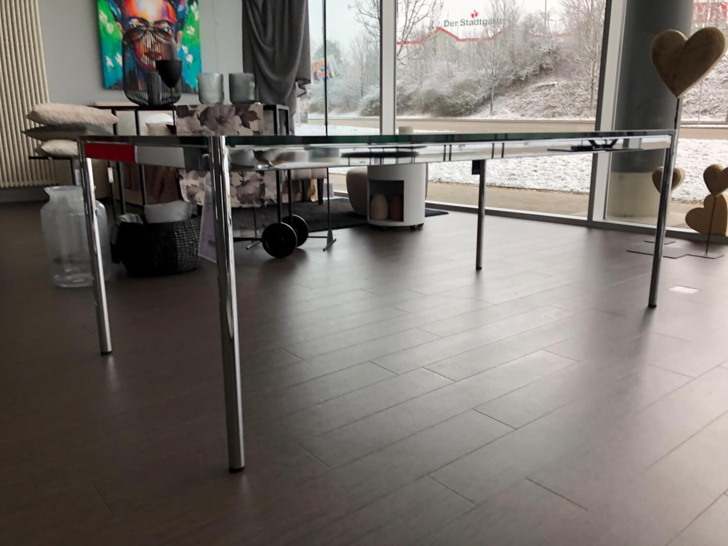 USM Haller - Glastisch Transparent 10075.80 Gestell Chrom - 1