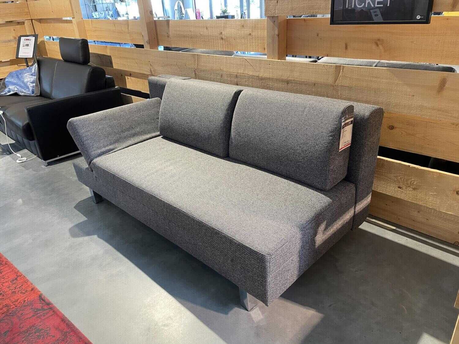 Restyl - Querschläfer Sofa Tino B.  Stoff S1:55-6175 Grau Fuß Chrom - 3