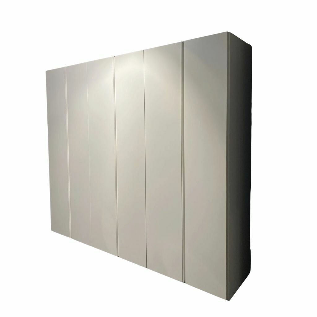 Contur - Drehtürenschrank Loretto Gola Smart Lack Bianco Gesso Weiß Innen Stoffoptik Tramato - 1