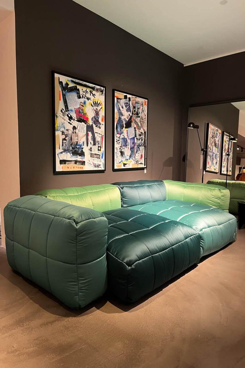 vetsak - Sofa Aspesi Stoff Aspesi Verschiedene Grüntöne Pavonne Melachite Diabolo Menthe - 4