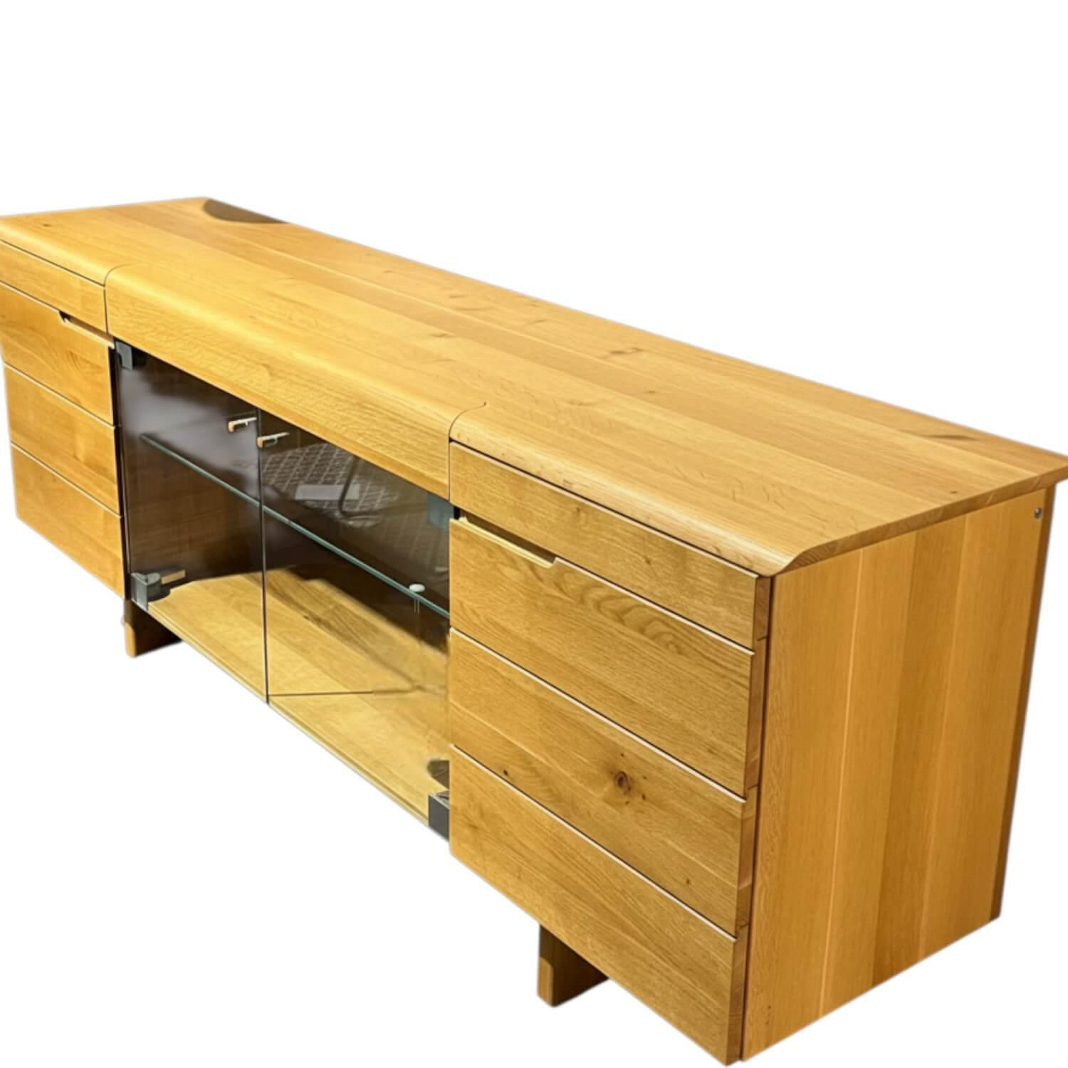 Anrei - Anrichte Anamaia Asteiche Massiv Natur Geölt Mit Beleuchtung - 1