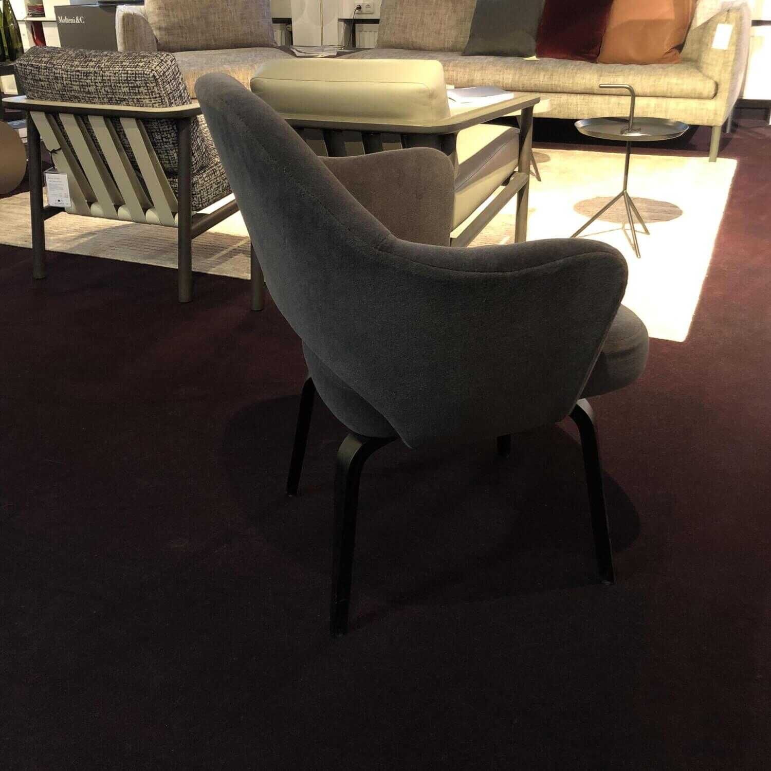 Knoll International - 2er-Set Saarinen Conference Chair Konferenzstuhl Stoff Alpaca Grau - 4
