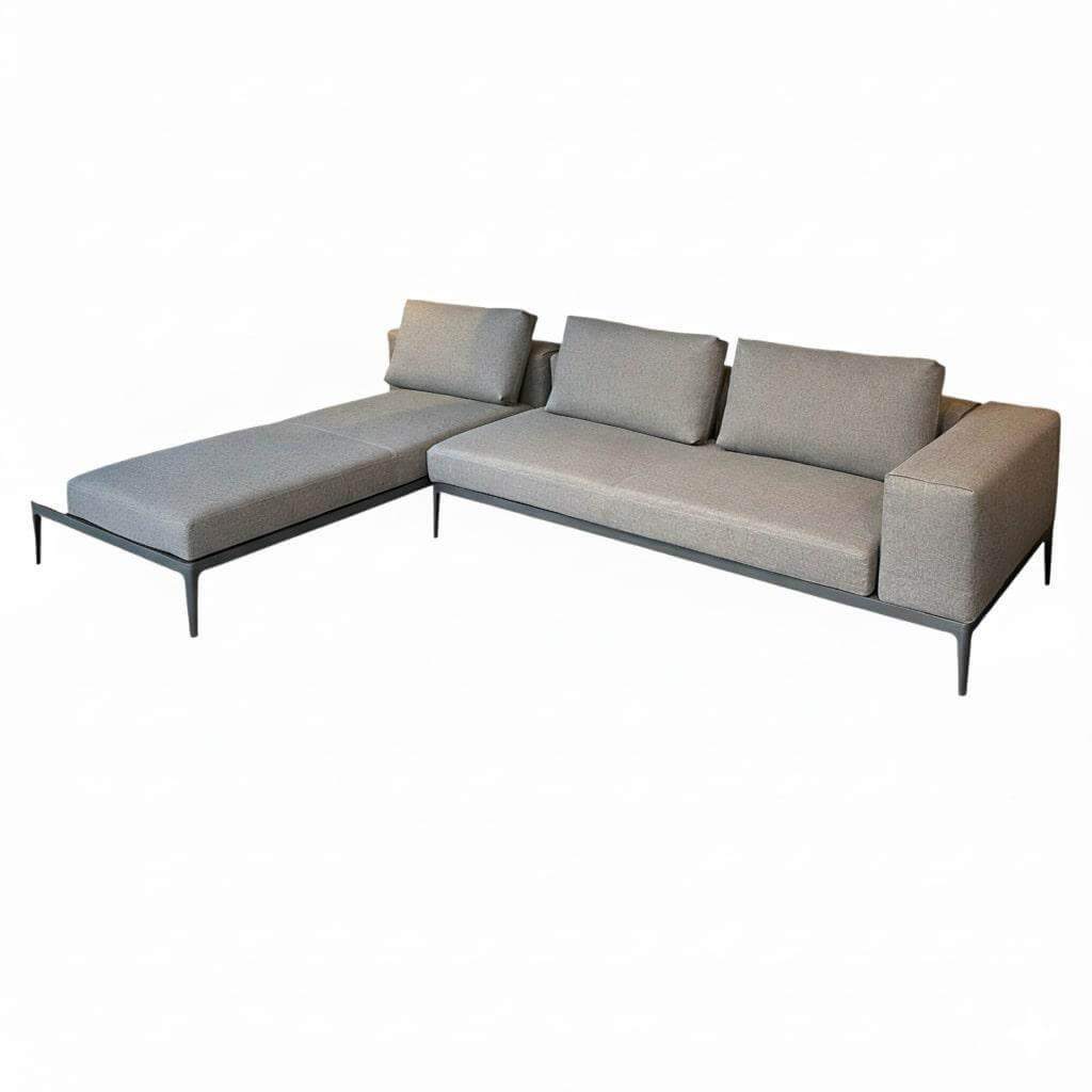 Gloster - Loungegruppe Grid Stoff Blend Coal Grau Gestell Aluminium Meteor Schwarz Pulverbeschichtet - 1