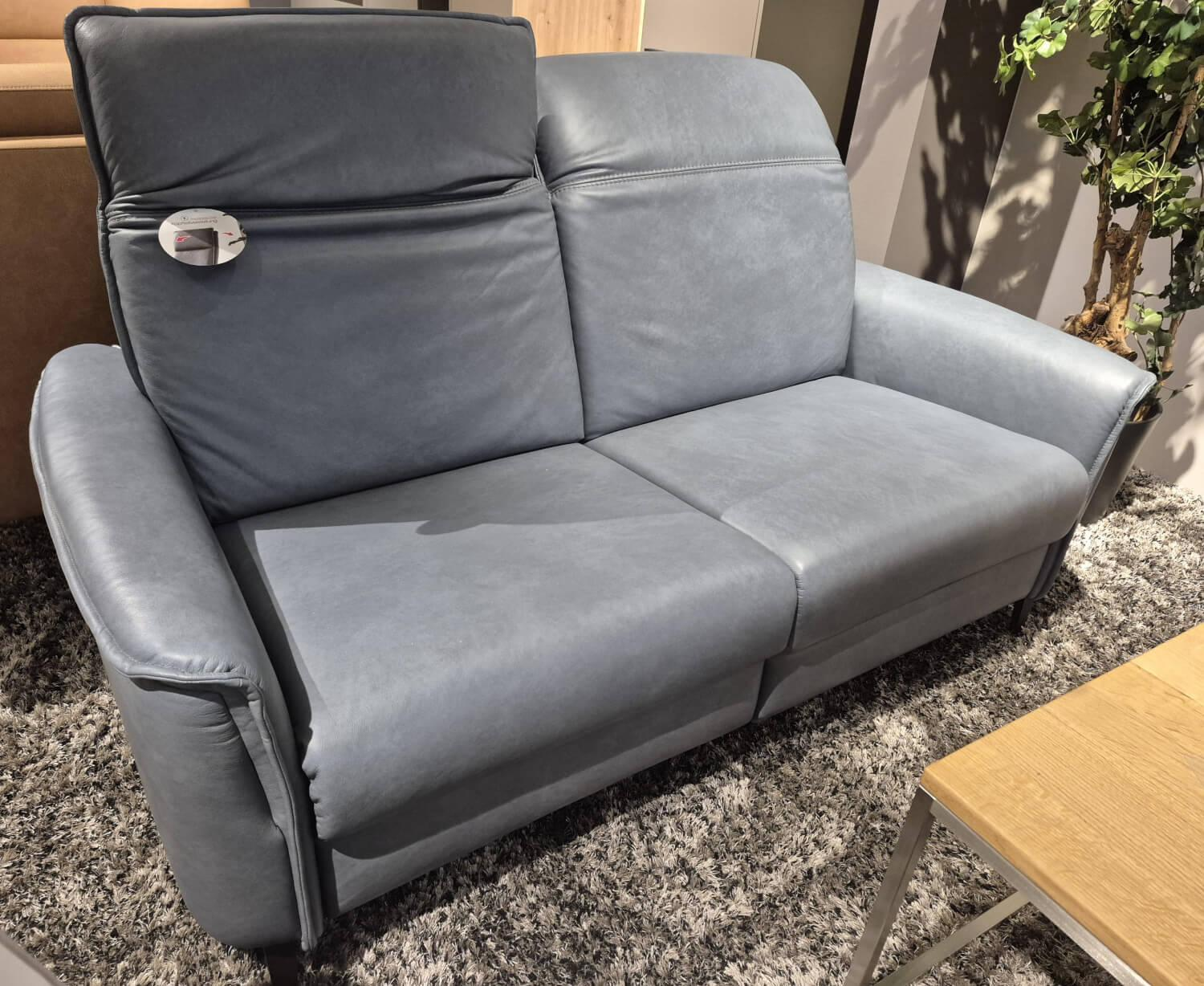 PM Oelsa - Sofa Bolivien 4461 Leder Longlife Touch Steel Grau Füße Chrom Schwarz Matt Mit Motorischer Kopfteilverstellung - 7